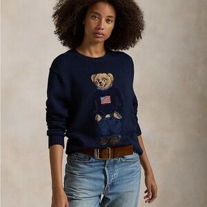 Polo by Ralph Lauren Navy Sweater with Bear Design